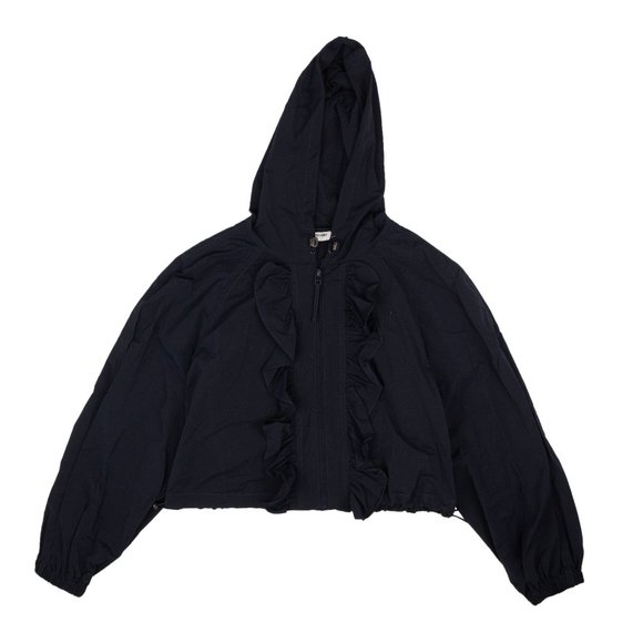 OPENING CEREMONY Navy Nylon Ruffle Windbreaker Jacket Size L $295